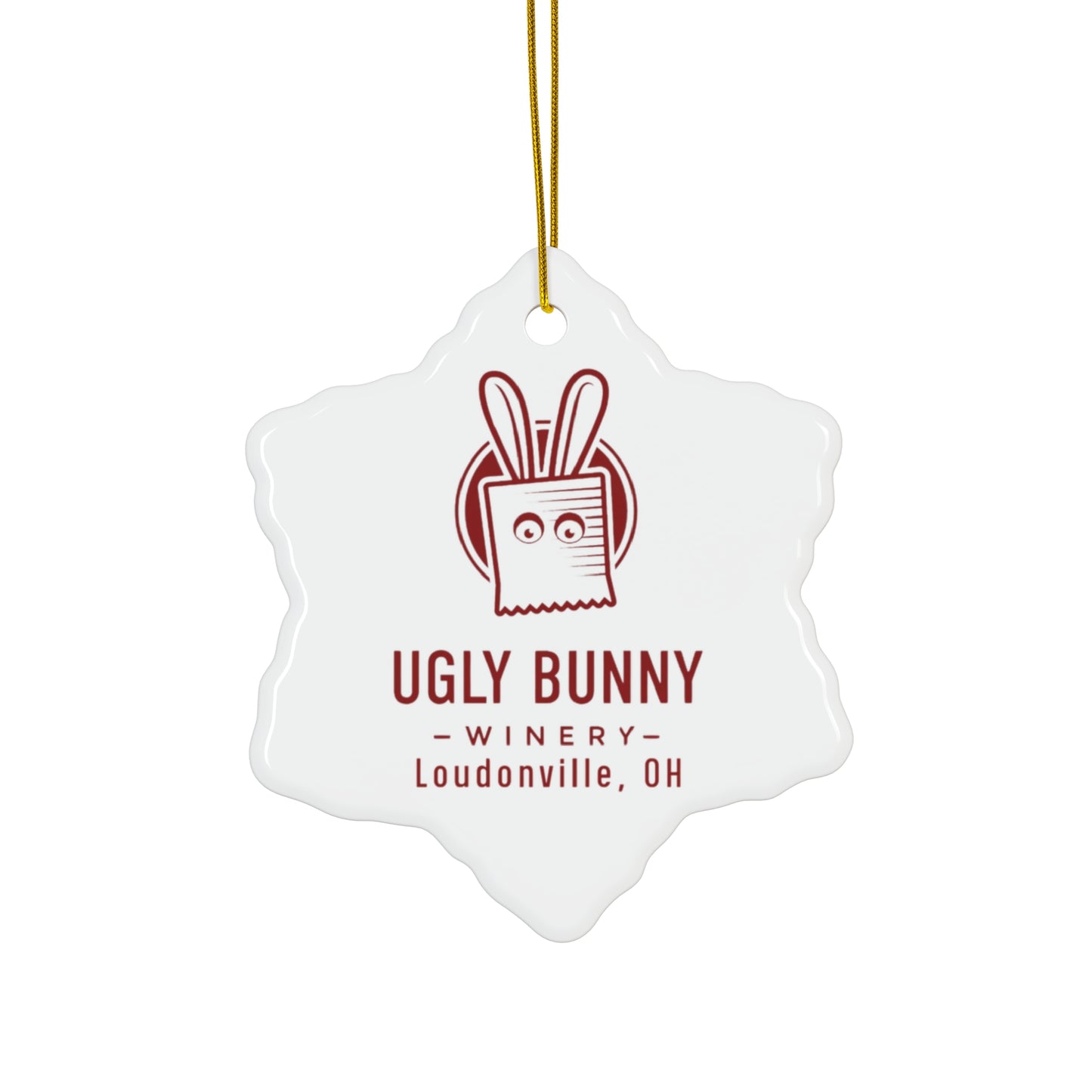 Ceramic Ornament - Ugly Bunny Winery Logo
