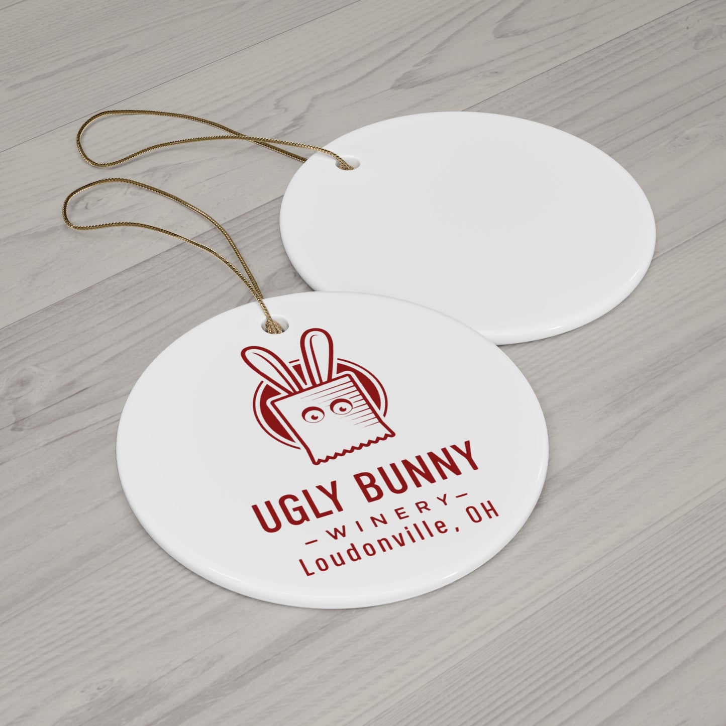 Ceramic Ornament - Ugly Bunny Winery Logo