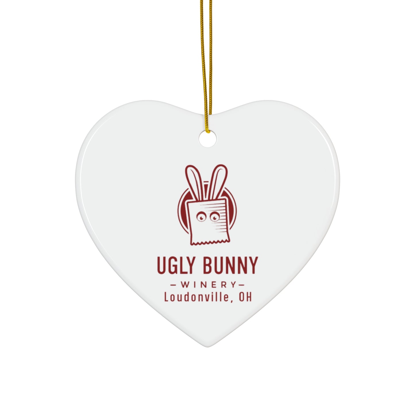 Ceramic Ornament - Ugly Bunny Winery Logo