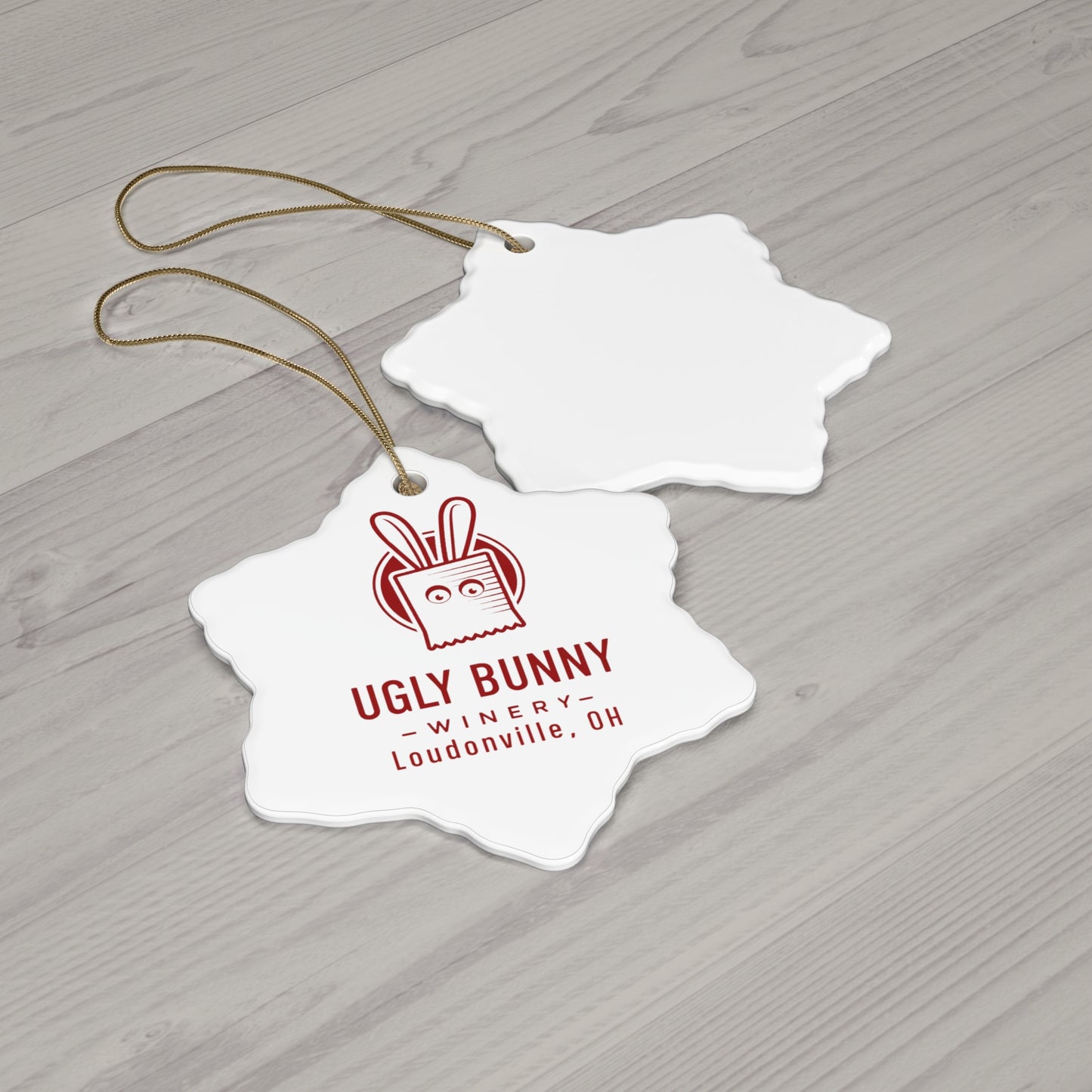 Ceramic Ornament - Ugly Bunny Winery Logo