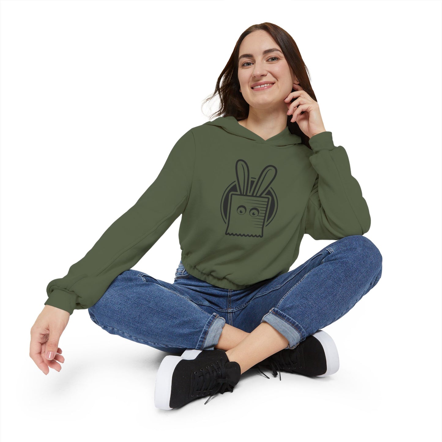 Ugly Bunny Logo Cinched Bottom Hoodie