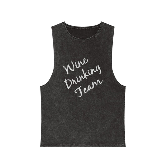 Wine Drinking Team - Unisex Stonewash Tank Top
