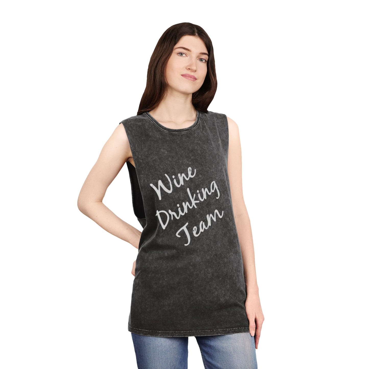 Wine Drinking Team - Unisex Stonewash Tank Top
