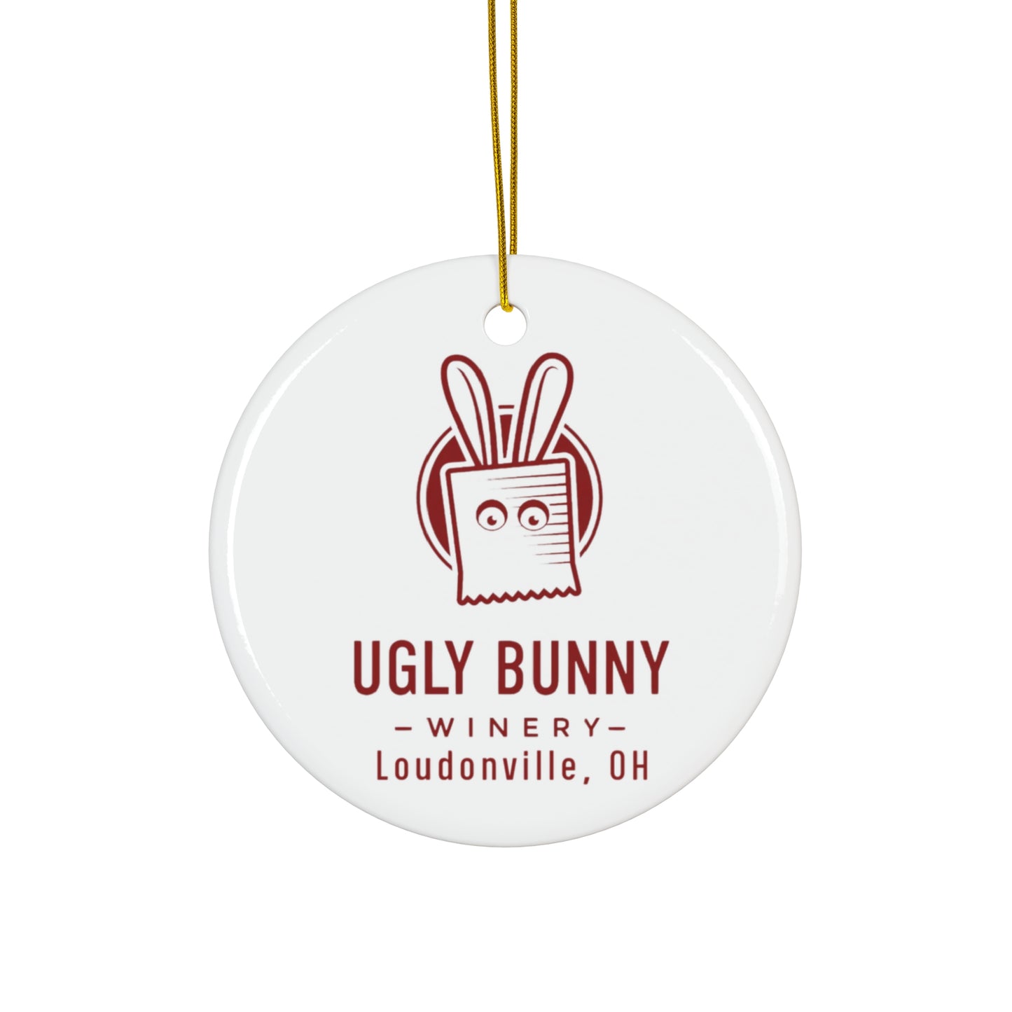 Ceramic Ornament - Ugly Bunny Winery Logo