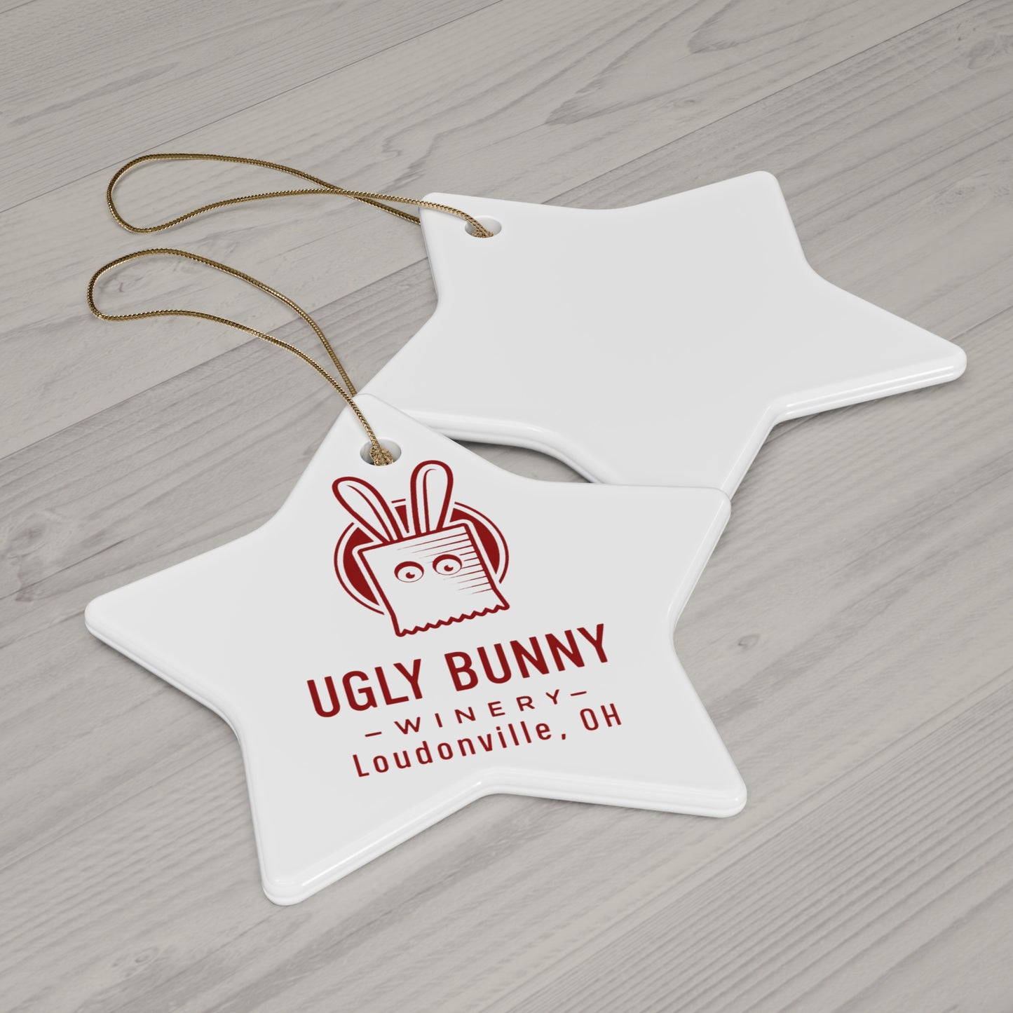 Ceramic Ornament - Ugly Bunny Winery Logo