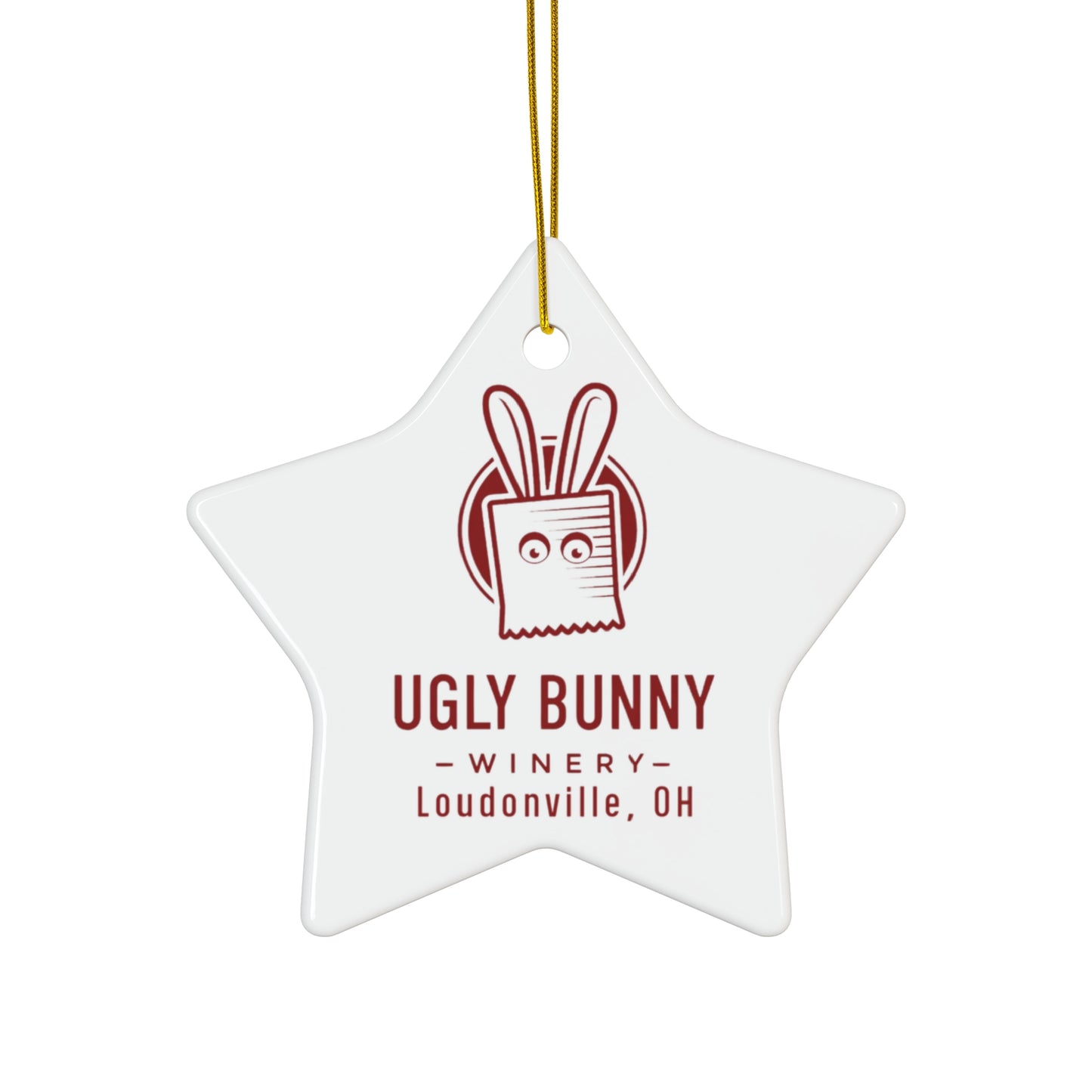 Ceramic Ornament - Ugly Bunny Winery Logo